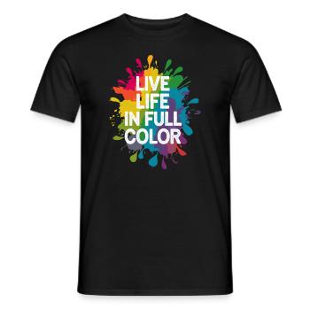 La célébration indienne du festival des couleurs de Holi - T-shirt homme - noir - Devant - AI Model Male 178 light (178cm)