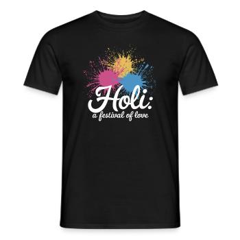 La célébration indienne du festival des couleurs de Holi - T-shirt homme - noir - Devant - AI Model Male 178 light (178cm)