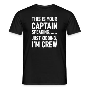 Hôtesse de l’air du personnel de cabine professionnel de l’aviation - T-shirt homme - noir - Devant - AI Model Male 178 light (178cm)