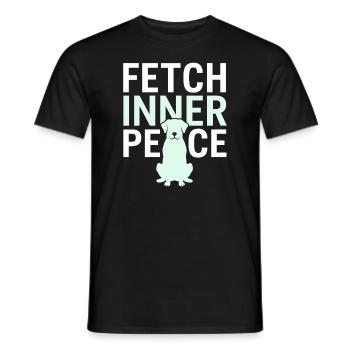 Doga Dog Yoga Bien-être pour animaux de compagnie Étirements conscients - T-shirt homme - noir - Devant - AI Model Male 178 light (178cm)