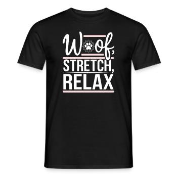 Doga Dog Yoga Bien-être pour animaux de compagnie Étirements conscients - T-shirt homme - noir - Devant - AI Model Male 178 light (178cm)