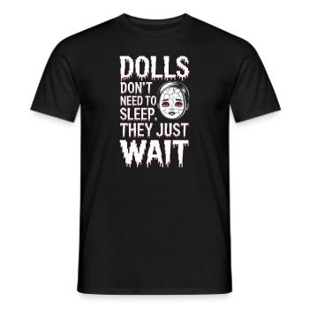 Gruseliger Puppenkollektor - Männer T-Shirt - Schwarz - Vorne - AI Model Male 178 light (178cm)