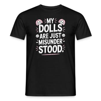 Gruseliger Puppenkollektor - Männer T-Shirt - Schwarz - Vorne - AI Model Male 178 light (178cm)