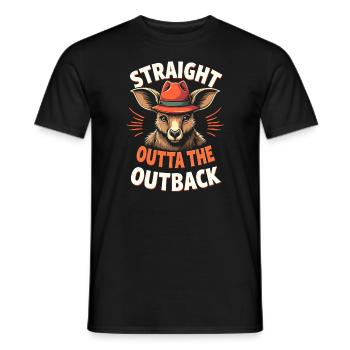 Wallaby Australian Wildlife Marsupial Nature - Männer T-Shirt - Schwarz - Vorne - AI Model Male 178 light (178cm)