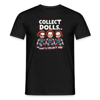 Gruseliger Puppenkollektor - Männer T-Shirt - Schwarz - Vorne - AI Model Male 178 light (178cm)