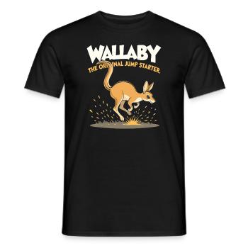 Wallaby Australian Wildlife Marsupial Nature - Männer T-Shirt - Schwarz - Vorne - AI Model Male 178 light (178cm)