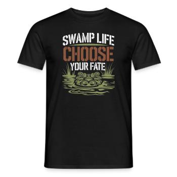 Alligator Crocodile Reptile Enthusiast Swamp - Men's T-Shirt - black - Front - AI Model Male 178 light (178cm)