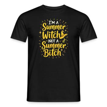 Été, Sorcières, Plage, Sorcière, Esthétique, Soleil, Magie - T-shirt homme - noir - Devant - AI Model Male 178 light (178cm)