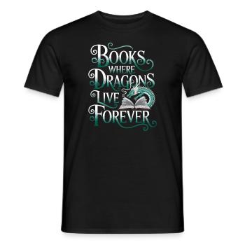 Fantasy Book Reader Magical Story Lover - Men's T-Shirt - black - Front - AI Model Male 178 light (178cm)