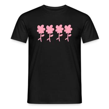 flower symbol nature plant four flowers - Men's T-Shirt - black - Front - AI Model Male 178 light (178cm)