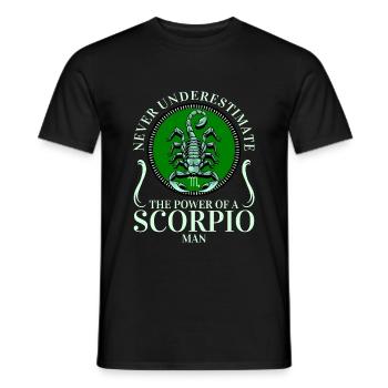 Birthday Zodiac Sign Scorpio Zodiac Sign - Men's T-Shirt - black - Front - AI Model Male 178 light (178cm)