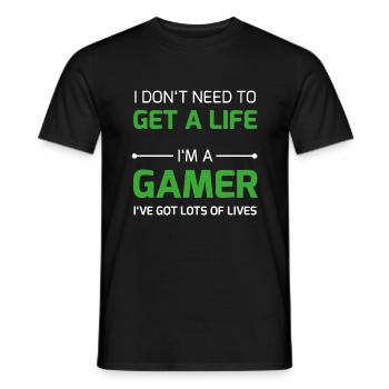 Gamer Vie / Respawn vie geek gamer ballot Plus - T-shirt homme - noir - Devant - AI Model Male 178 light (178cm)