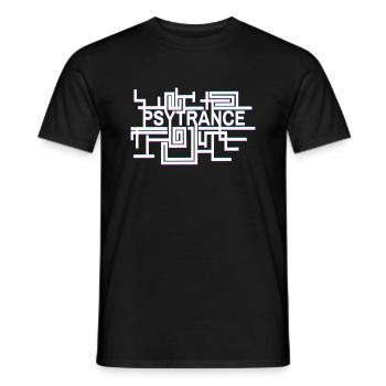 Psytrance Optik - Männer T-Shirt - Schwarz - Vorne - AI Model Male 178 light (178cm)