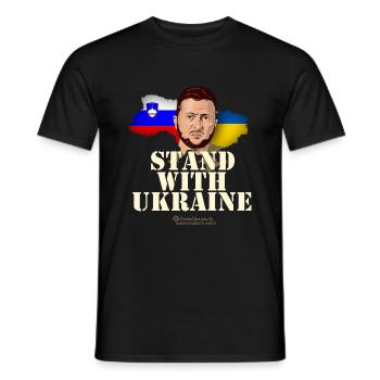La Slovénie se tient aux côtés de l’Ukraine - T-shirt homme - noir - Devant - AI Model Male 178 light (178cm)
