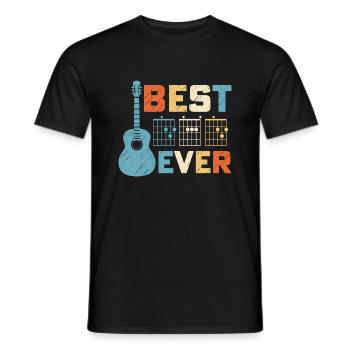 Best Dad Ever Guitar Music Notes Chords Father Day - Männer T-Shirt - Schwarz - Vorne - AI Model Male 178 light (178cm)