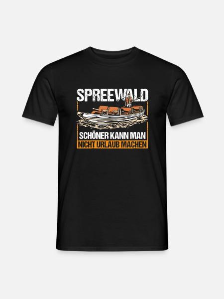 Spreewald schöner kann man nicht Urlaub machen - Männer T-Shirt - Schwarz