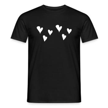 Pattern Hearts Heart Symbol Love - Men's T-Shirt - black - Front - AI Model Male 178 light (178cm)