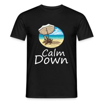 Relaxation and relaxation. Just Calm Down - Men's T-Shirt - black - Front - AI Model Male 178 light (178cm)
