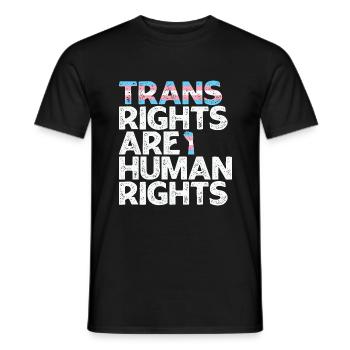 Les droits des personnes trans sont des droits de la personne - T-shirt homme - noir - Devant - AI Model Male 178 light (178cm)