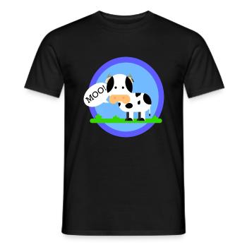 La vache fait Muh! - T-shirt homme - noir - Devant - AI Model Male 178 light (178cm)