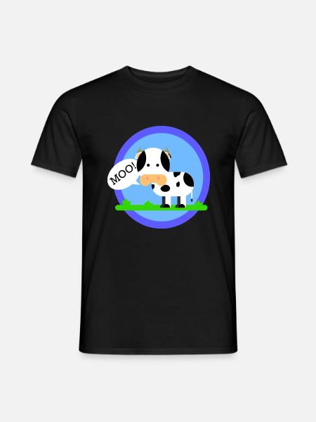 The cow makes muh! - Men's T-Shirt - black
