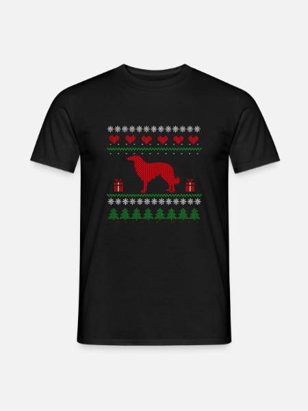 Noël laide Noël Barzoï Lévrier - T-shirt homme - noir
