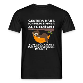 Männer sind Faul und ich auch, Faultier - Männer T-Shirt - Schwarz - Vorne - AI Model Male 178 light (178cm)