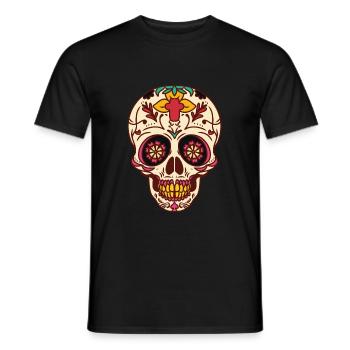 Cinco de Mayo Skull - Men's T-Shirt - black - Front - AI Model Male 178 light (178cm)
