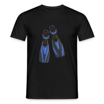 Diving Fins - Men's T-Shirt - black - Front - AI Model Male 178 light (178cm)