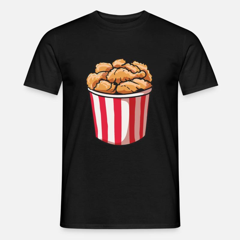 Chicken Hühnchen Eimer - Männer T-Shirt - Schwarz