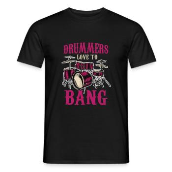 Drummer Drums - Men's T-Shirt - black - Front - AI Model Male 178 light (178cm)