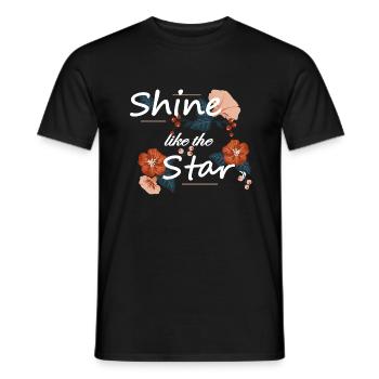 "Shine Like The Star – Trendy Motivational Unisex - T-shirt homme - noir - Devant - AI Model Male 178 light (178cm)