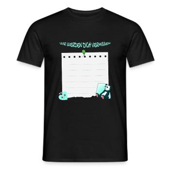 Wir Werden Dich Vermissen - Abschied Unterschrift - Männer T-Shirt - Schwarz - Vorne - AI Model Male 178 light (178cm)