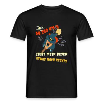 Ab 250 km/h Zieht Mein Besen Etwas Nach Rechts - Männer T-Shirt - Schwarz - Vorne - AI Model Male 178 light (178cm)