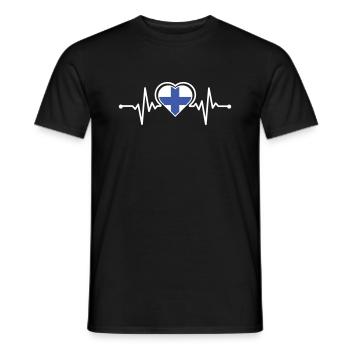 Finlande Heartbeat - T-shirt homme - noir - Devant - AI Model Male 178 light (178cm)