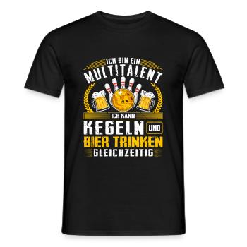 Multitalent Kegeln Bier Trinken Kegelsport - Männer T-Shirt - Schwarz - Vorne - AI Model Male 178 light (178cm)
