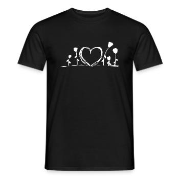 herz natur blumen rosen klimaschutz naturliebe - Männer T-Shirt - Schwarz - Vorne - AI Model Male 178 light (178cm)