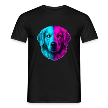Golden Retriever neon - Männer T-Shirt - Schwarz - Vorne - AI Model Male 178 light (178cm)