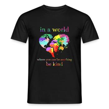 Coeur dans un monde où vous pouvez être quelque chose soit gentil - T-shirt homme - noir - Devant - AI Model Male 178 light (178cm)