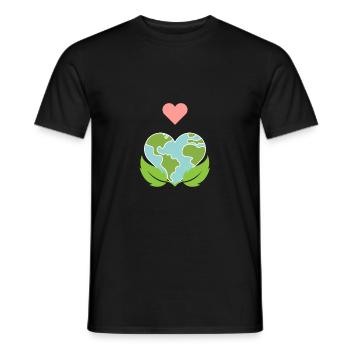 Herz für die Welt - Männer T-Shirt - Schwarz - Vorne - AI Model Male 178 light (178cm)