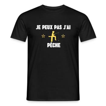 je peux pas j'ai pêche - T-shirt homme - noir - Devant - AI Model Male 178 light (178cm)