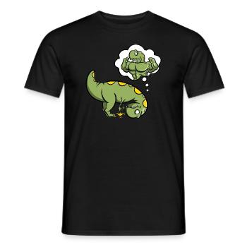 Dino avec lampe magique - T-shirt homme - noir - Devant - AI Model Male 178 light (178cm)