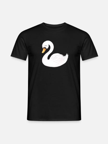 Weisser Schwan - Männer T-Shirt - Schwarz