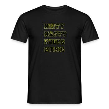 Dirty Nasty House Music - Men's T-Shirt - black - Front - AI Model Male 178 light (178cm)