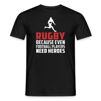 rugby - T-shirt homme - noir - Devant - AI Model Male 178 light (178cm)