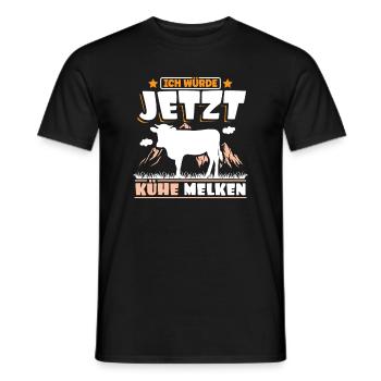 Landwirt Bauer Kühe melken - Männer T-Shirt - Schwarz - Vorne - AI Model Male 178 light (178cm)