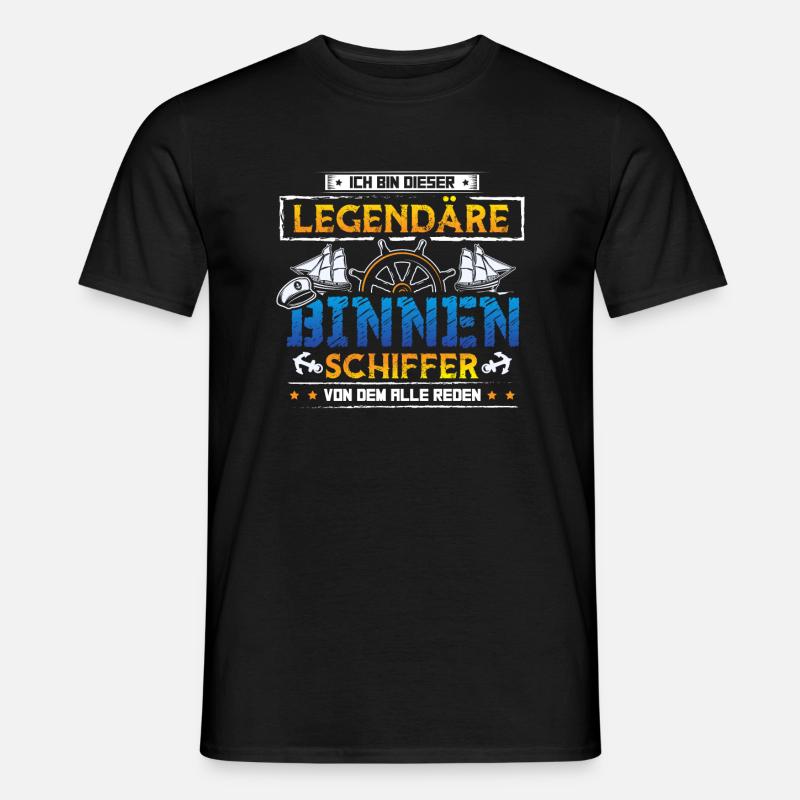 Binnenschiffer Seemann Boot - Männer T-Shirt - Schwarz