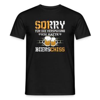 Sorry ich hatte Bierschiss - Männer T-Shirt - Schwarz - Vorne - AI Model Male 178 light (178cm)