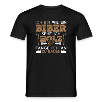 Ich bin wie ein Biber Holz Handwerker - Männer T-Shirt - Schwarz - Vorne - AI Model Male 178 light (178cm)