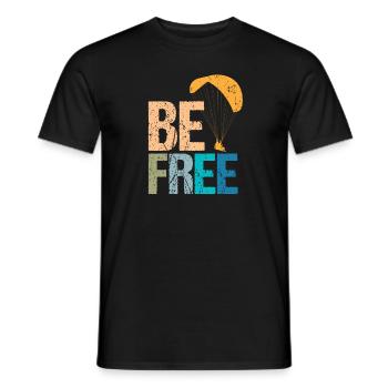 Be Free Fallschirmspringer Skydiver Skydive - Männer T-Shirt - Schwarz - Vorne - AI Model Male 178 light (178cm)